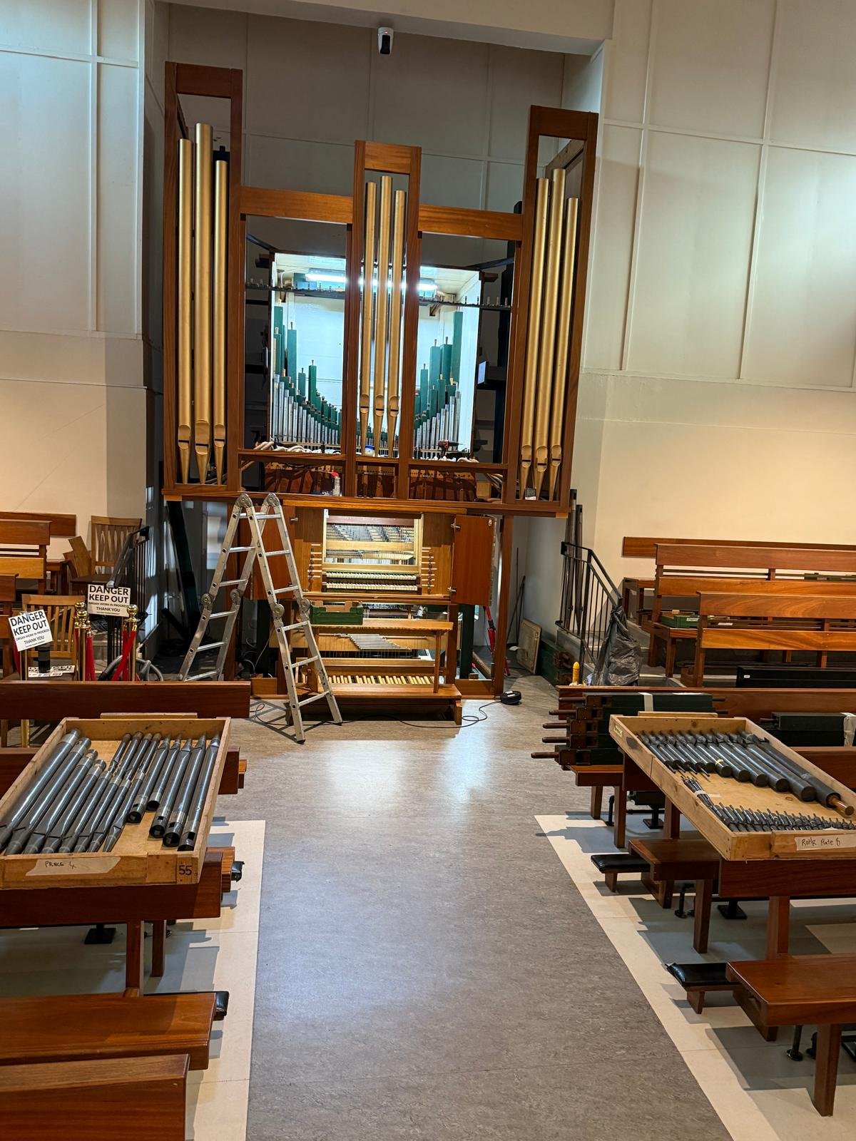 New organ installation in progress